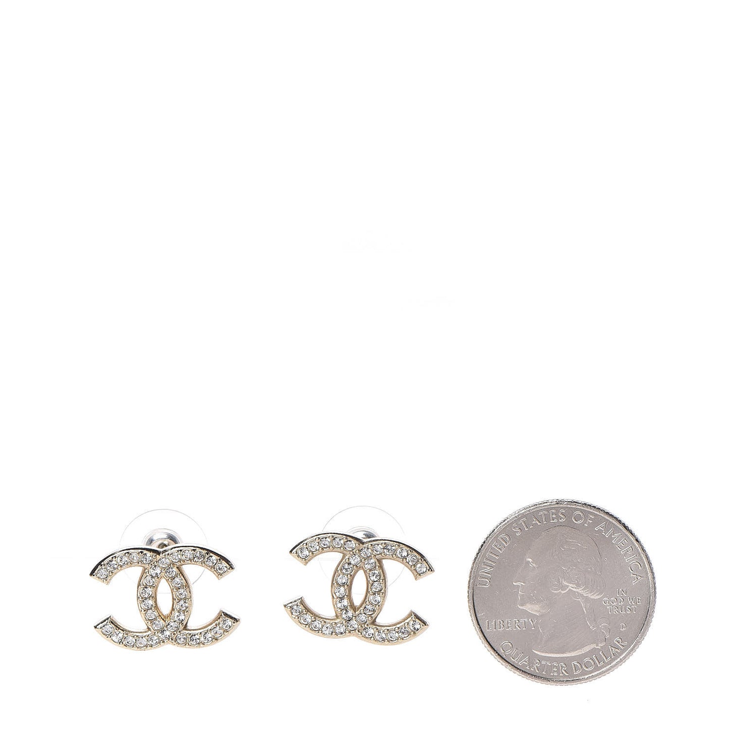 Crystal CC Earrings Gold