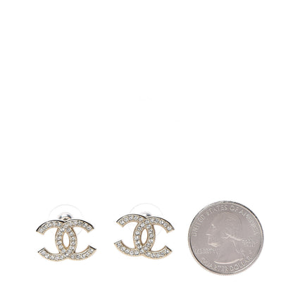 Chanel Crystal CC Earrings Gold 2 of 5
