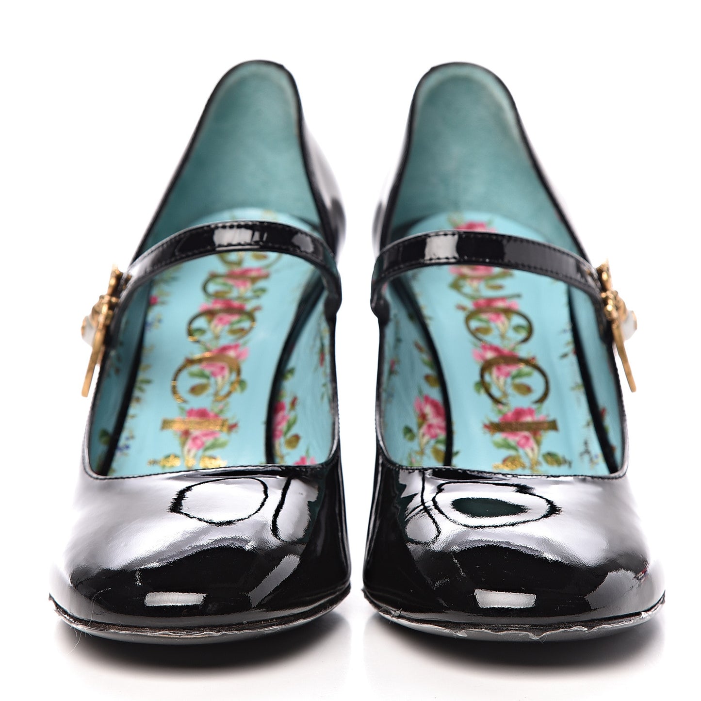 Vernice Crystal Lois Bee Mary Jane Pumps 37 Black