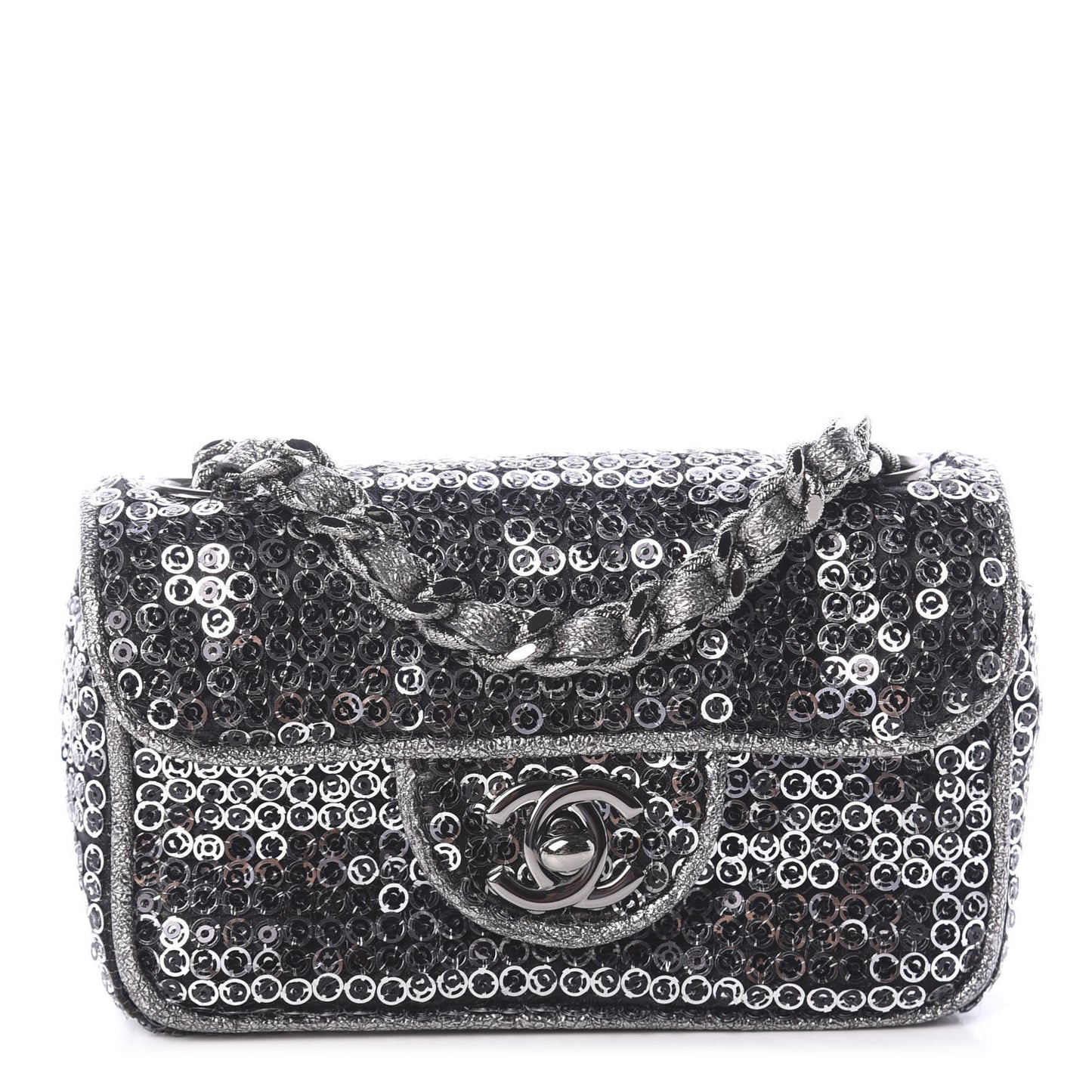 Sequin Micro Flap Dark Silver