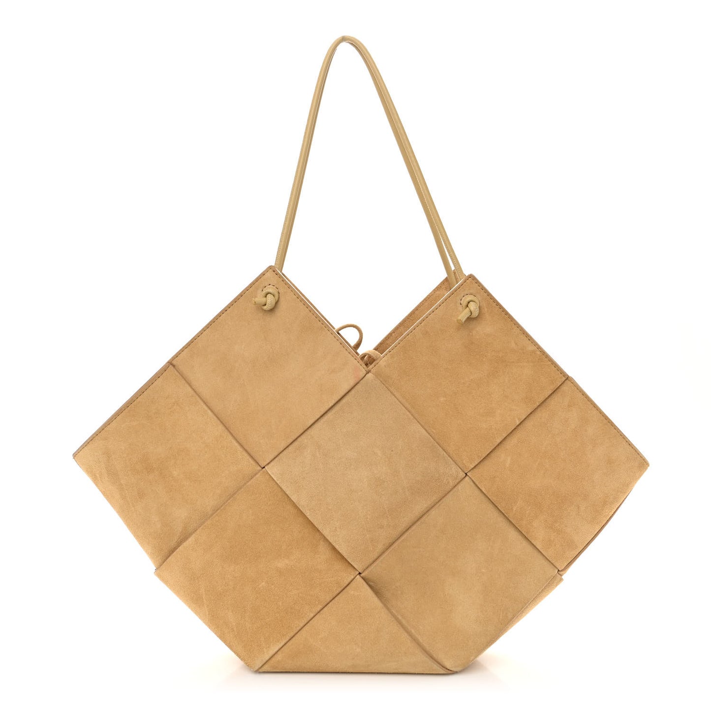 Suede Maxi Intrecciato Tote Cane Sugar Tapioca