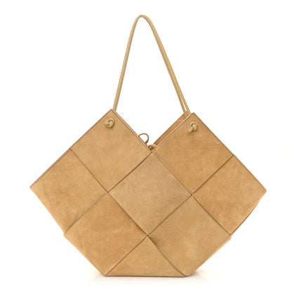 Bottega Veneta Suede Maxi Intrecciato Tote Cane Sugar Tapioca 3 of 11