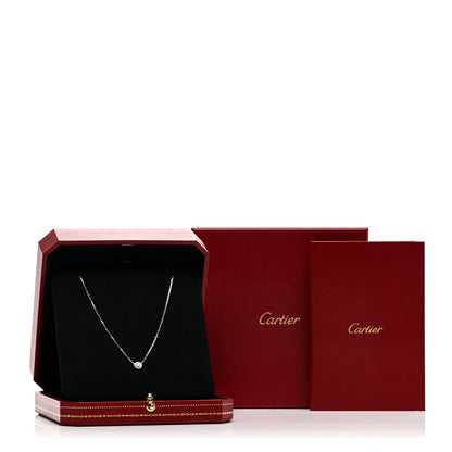 Cartier 18K White Gold Diamond LM D'Amour Pendant Necklace 5 of 5