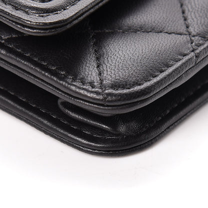 Chanel Lambskin Quilted Boy Wallet On Chain WOC Black 13 of 16