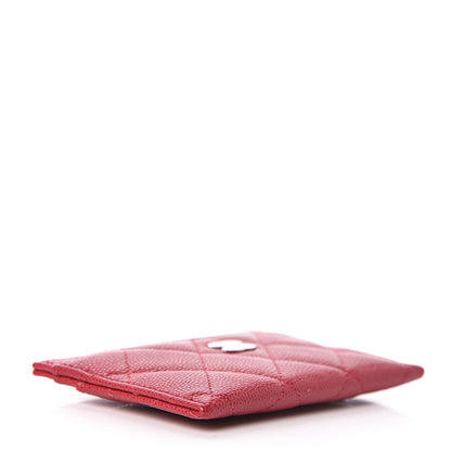 Chanel Caviar Quilted Card Holder Dark Pink 4 of 9