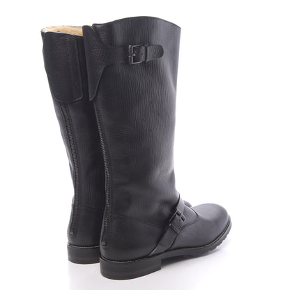 Gucci Calfskin Shearling Boots 11 Black 4 of 9
