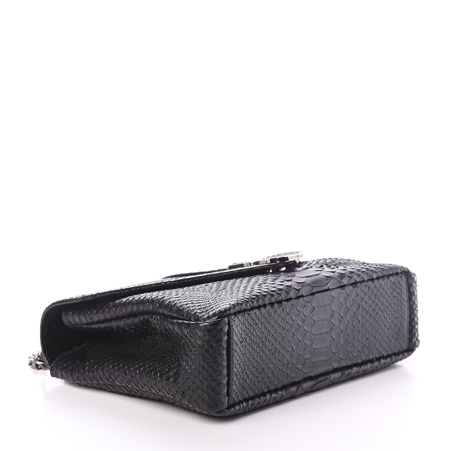 Saint Laurent Snake Calfskin Embossed Monogram Large College Satchel Black 3 of 8
