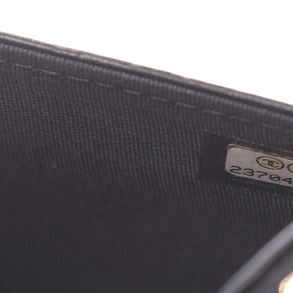 Chanel Grained Calfskin Quilted Label Click Flap Wallet On Chain WOC Black 7 of 14