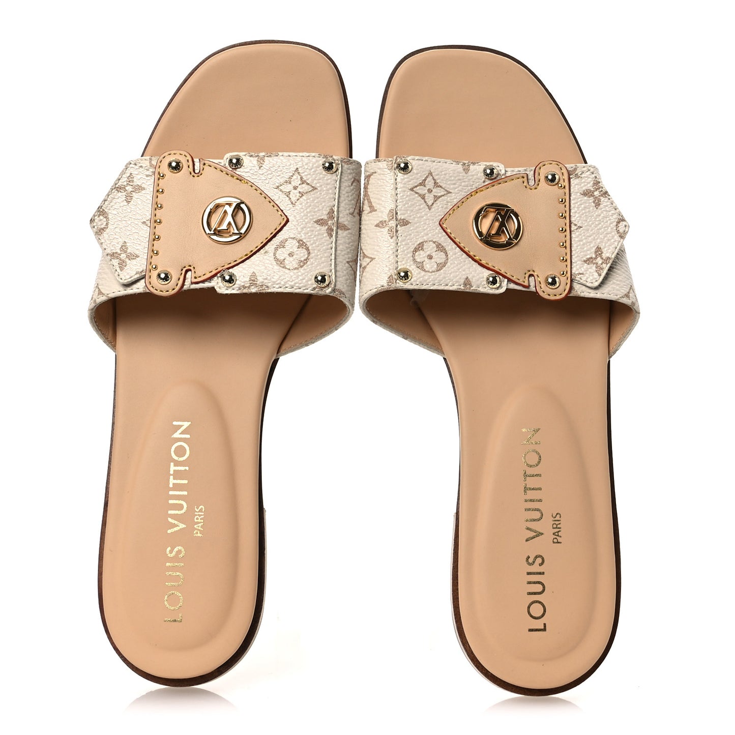 Monogram LV Frame Flat Mule 35.5 Dune Beige