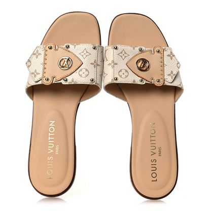 Louis Vuitton Monogram LV Frame Flat Mule 35.5 Dune Beige 2 of 11