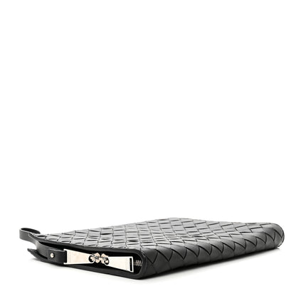 Bottega Veneta Nappa Intrecciato Wristlet Zip Wallet Black 4 of 6