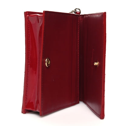 Christian Dior Patent Cannage Mini Lady Dior Wallet Cherry Red 5 of 12