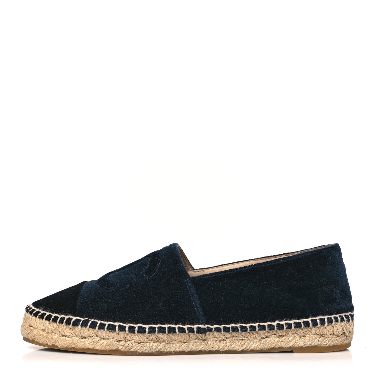 Chanel Velvet CC Espadrilles 41 Dark Navy Black 1 of 9