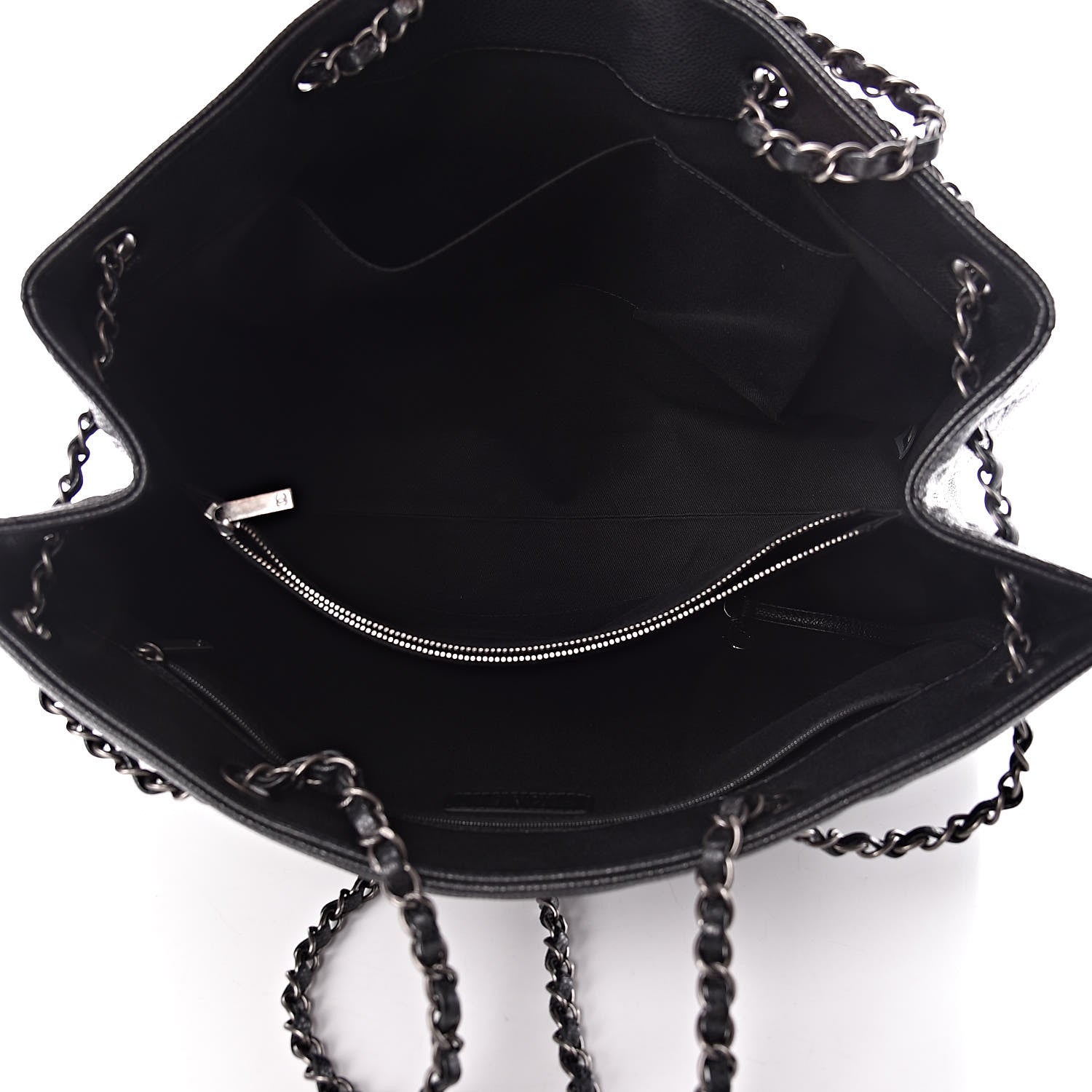 Chanel Metallic Grained Calfskin Woven Chain Large Shopping Bag Black 5 of 10