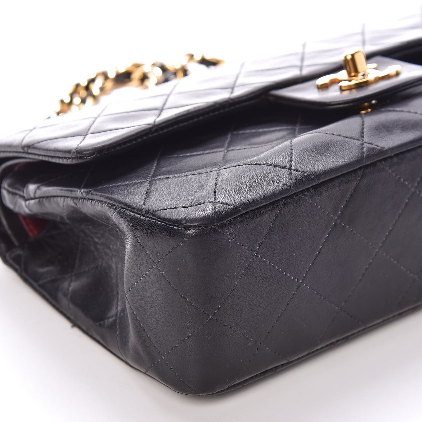 Lambskin Quilted Small Double Flap Black