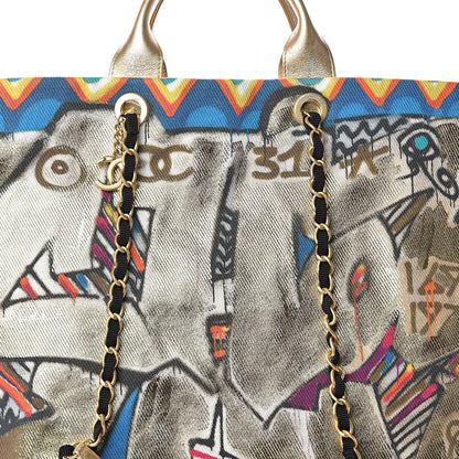 Chanel Graffiti Printed Canvas Street Spirit Tote Multicolor 7 of 9