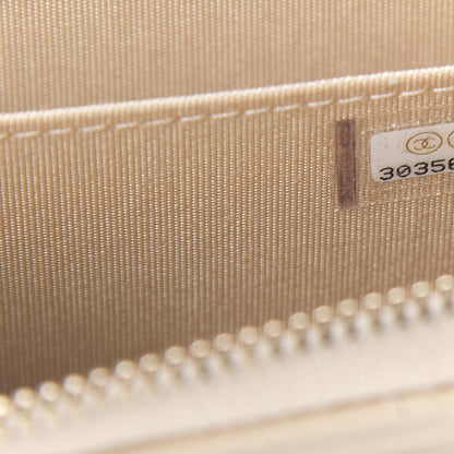Chanel Lambskin Quilted 19 Zip Around Coin Purse Wallet Beige 7 of 8