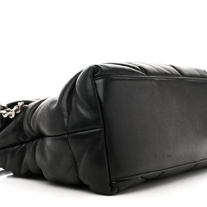 Saint Laurent Lambskin Quilted Medium Loulou Puffer Monogram Chain Satchel Black 9 of 15