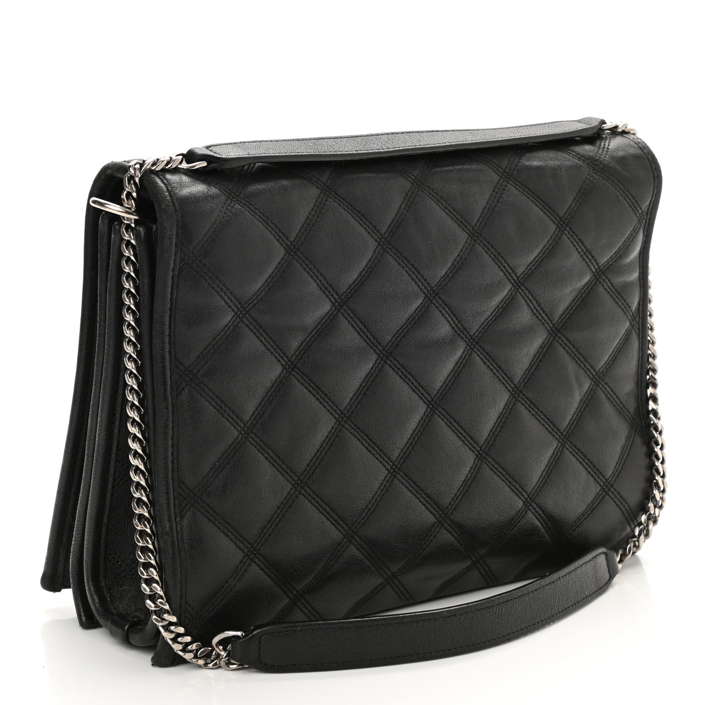 Lambskin Quilted Small Becky Chain Bag Black