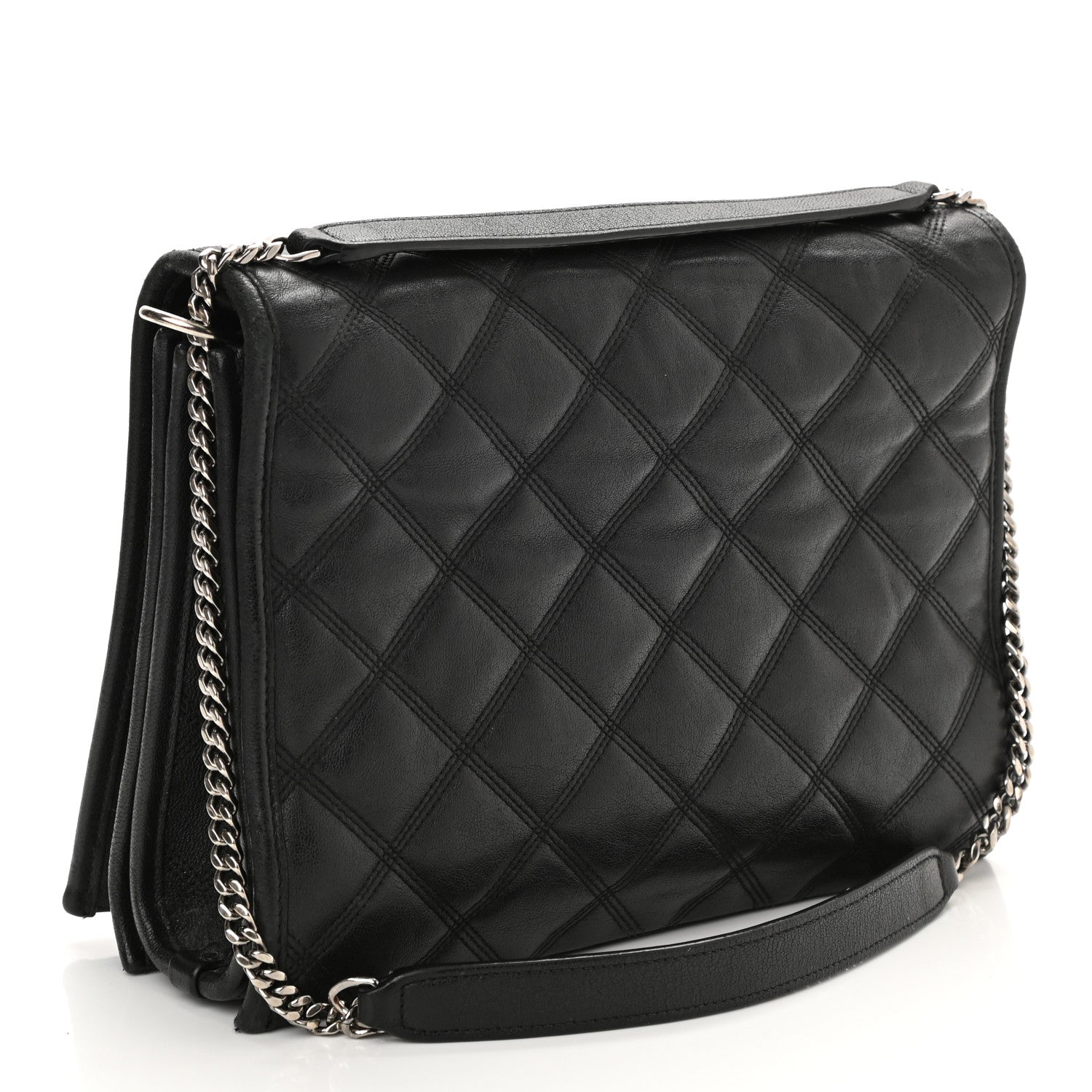 Saint Laurent Lambskin Quilted Small Becky Chain Bag Black 3 of 12