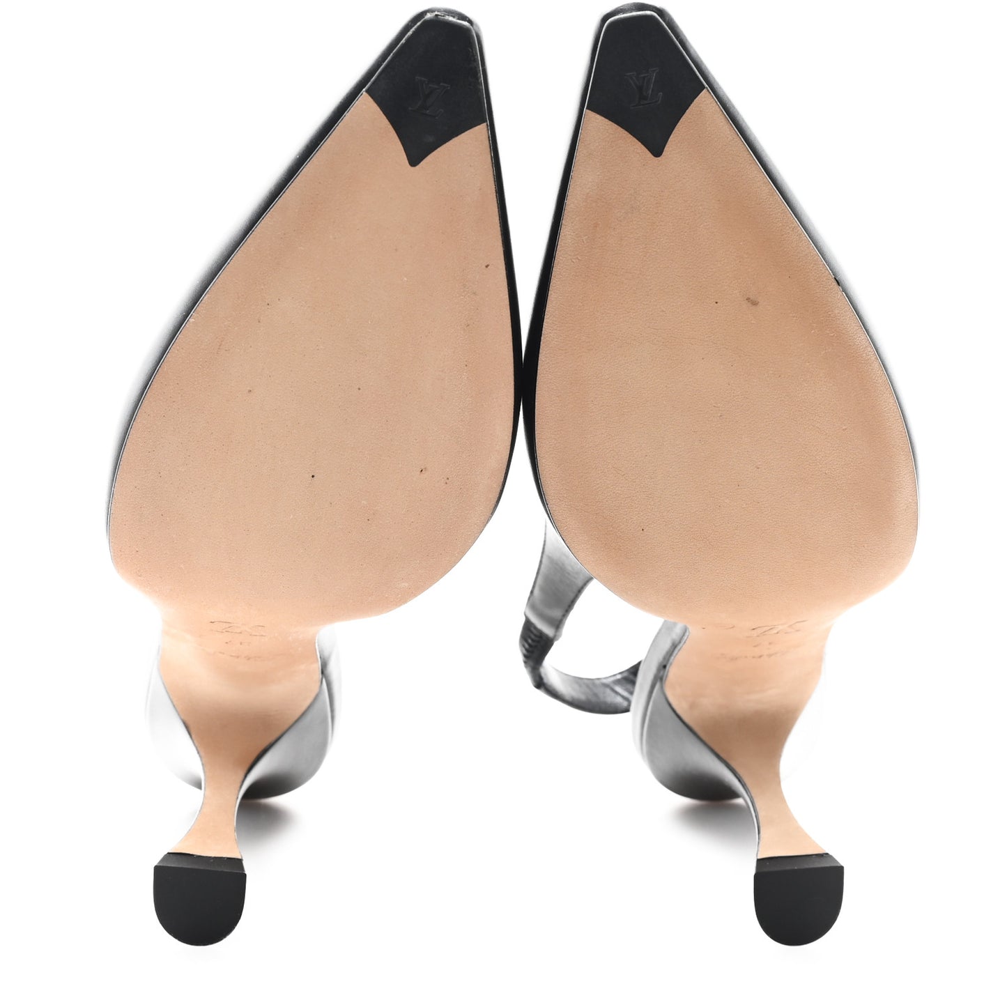 Calfskin Sparkle Slingback Pumps 37 Black
