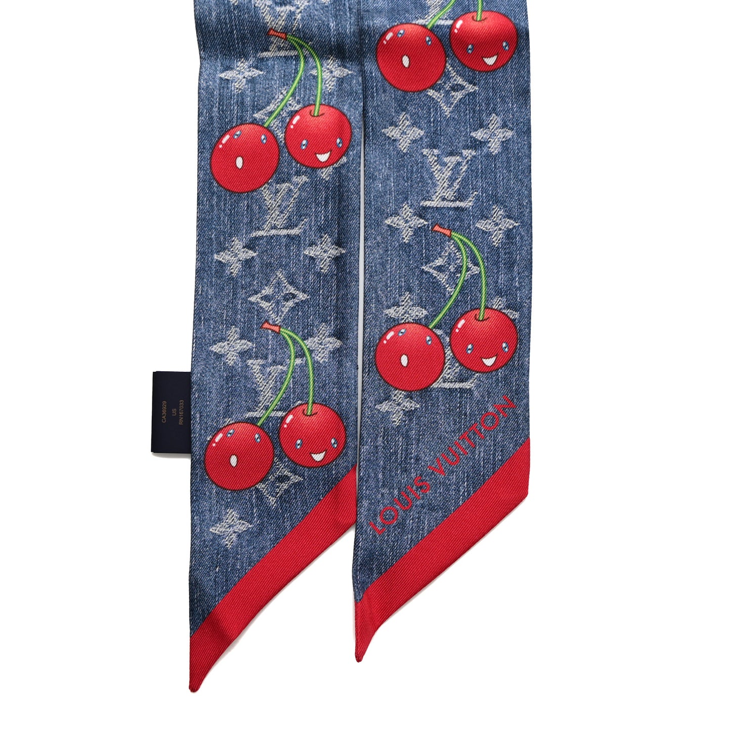 LV X TM Silk Monogram Cerises Bandeau Denim Blue