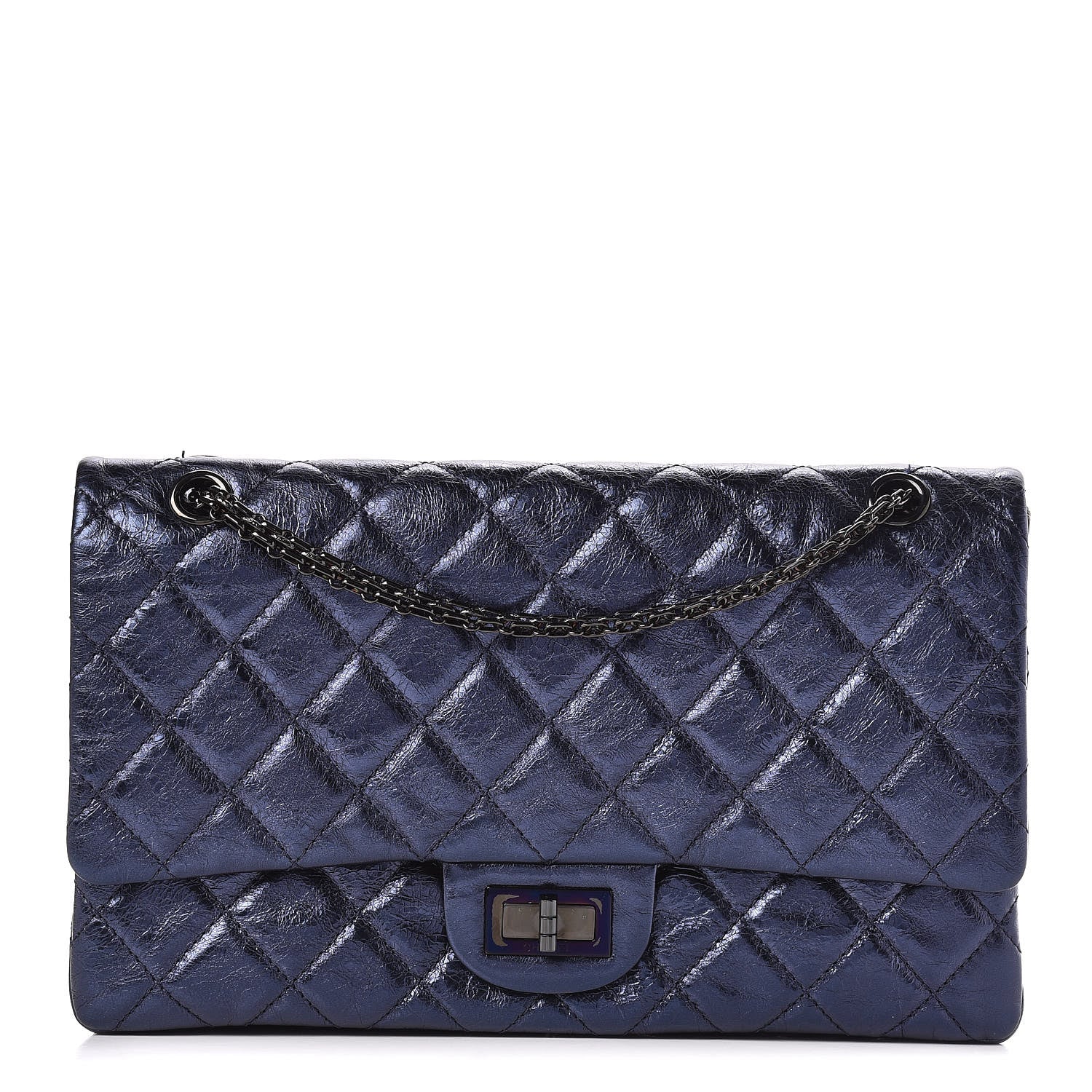 Chanel Metallic Aged Calfskin Quilted 2.55 Reissue 227 Flap Blue 1 of 14