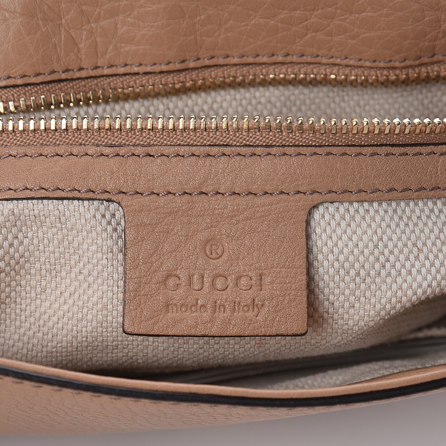 Pebbled Calfskin Medium Soho Flap Crossbody Camelia