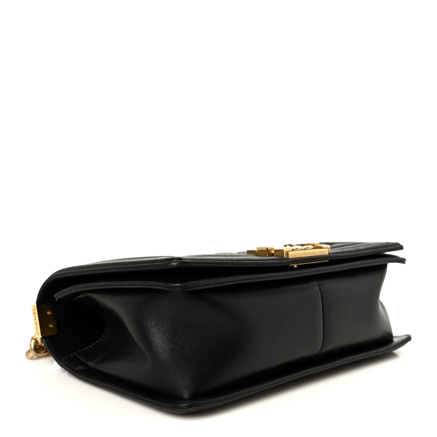 Lambskin Quilted Medium Boy Flap Black