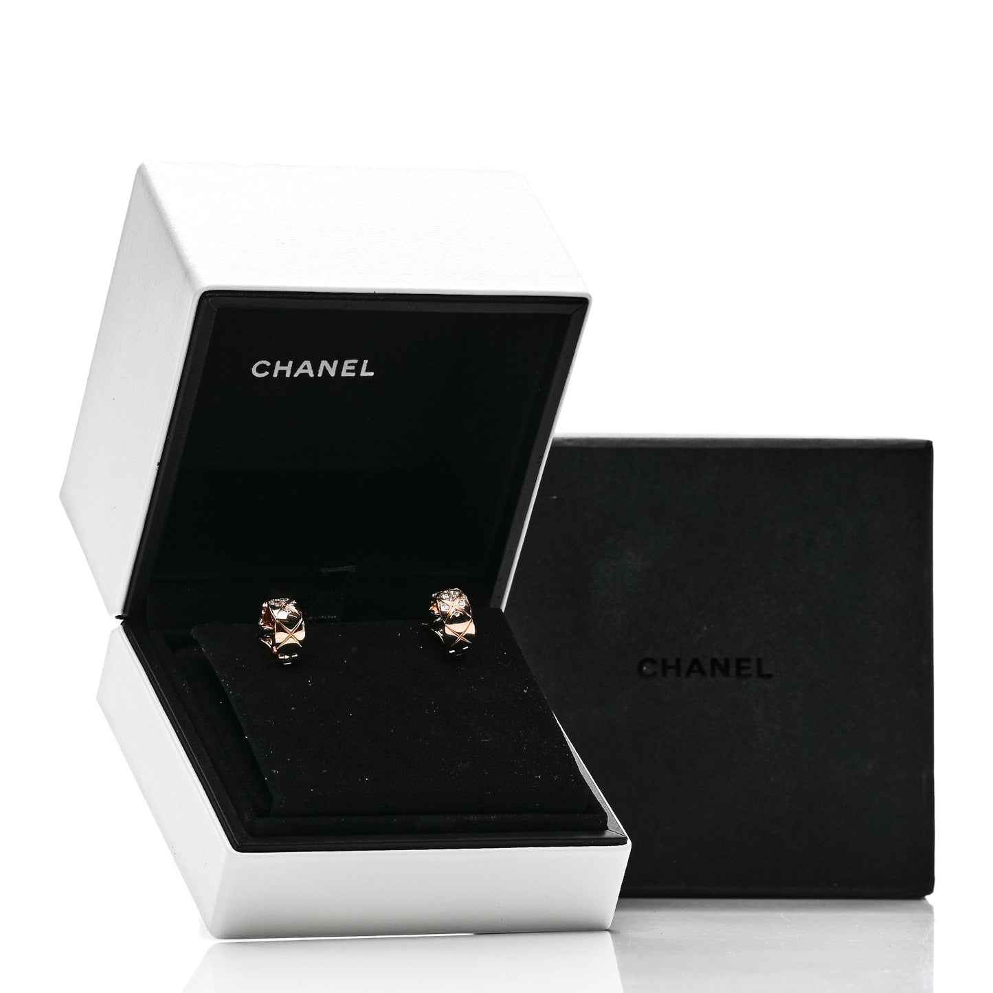 18K Beige Gold Diamond Coco Crush Hoop Earrings