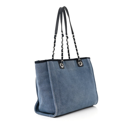 Chanel Canvas Small Deauville Tote Blue 3 of 10