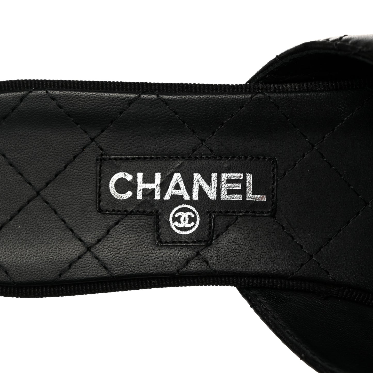 Lambskin Quilted CC Turnlock Thong Sandals 39.5 Black