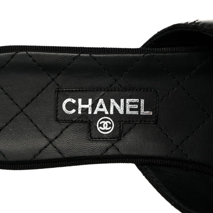 Chanel Lambskin Quilted CC Turnlock Thong Sandals 39.5 Black 6 of 8