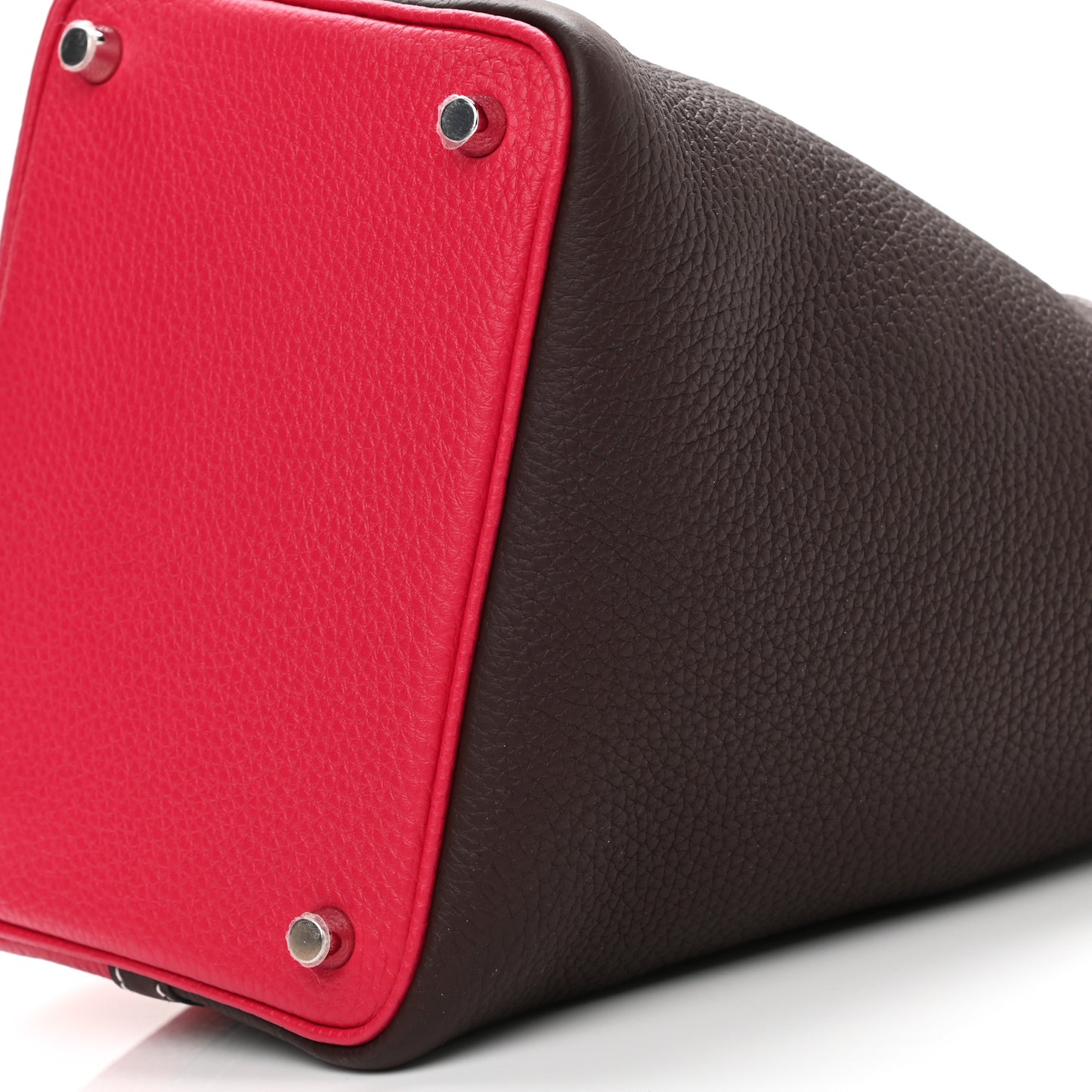 Taurillon Clemence Casaque Picotin Lock 18 PM Rouge Sellier Framboise