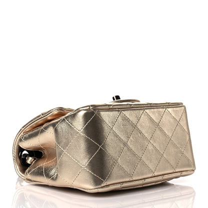 Chanel Metallic Lambskin Quilted Mini Square Flap Gold Black 4 of 11