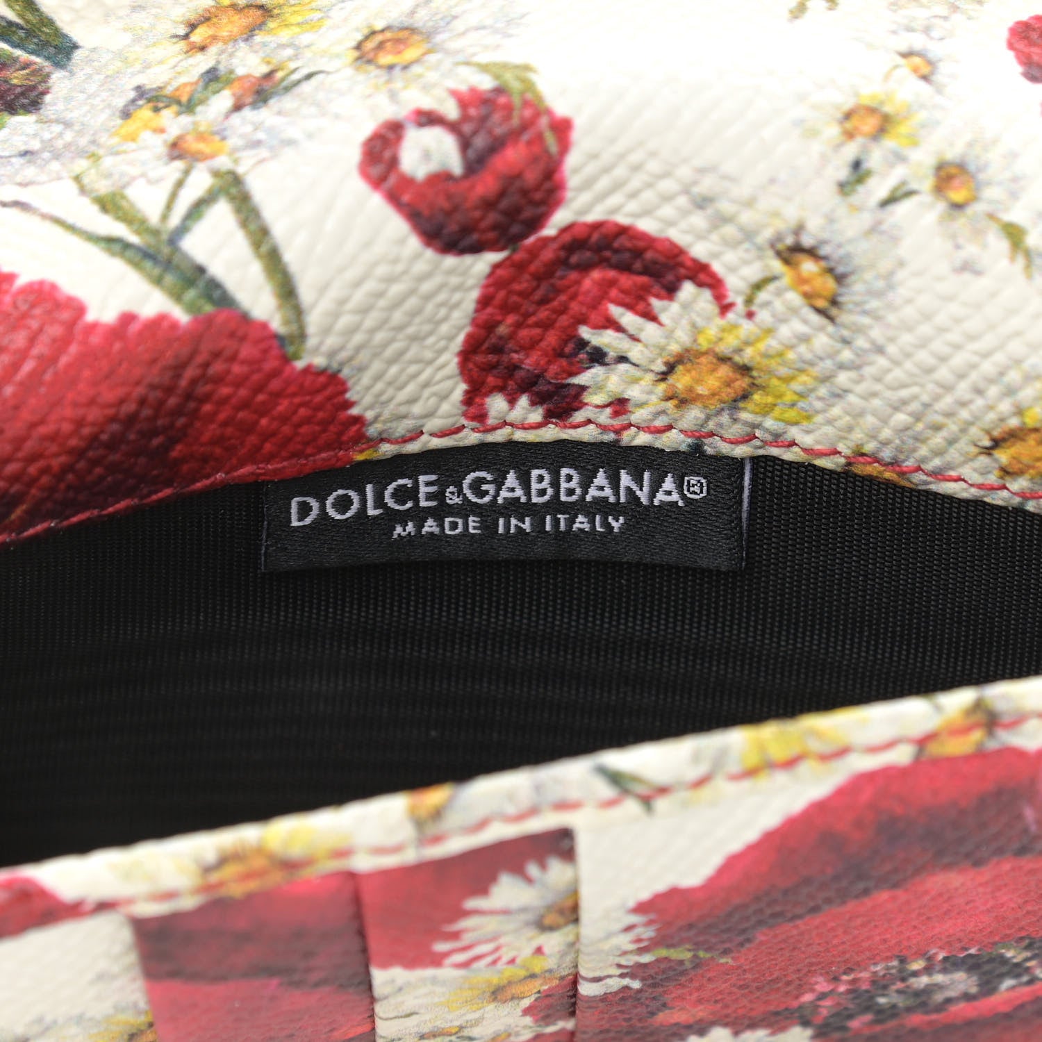 Dolce & Gabbana Dauphine Floral Print Wallet On Chain White Pink 6 of 9