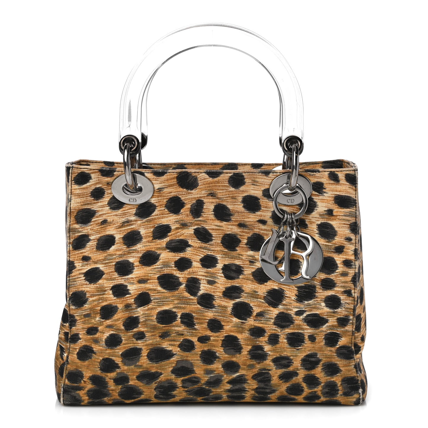 Canvas Leopard Print Medium Lady Dior