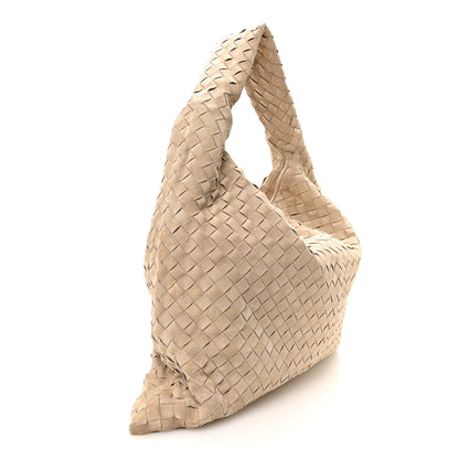 Bottega Veneta Suede Intrecciato Large Hop Ecru 2 of 9