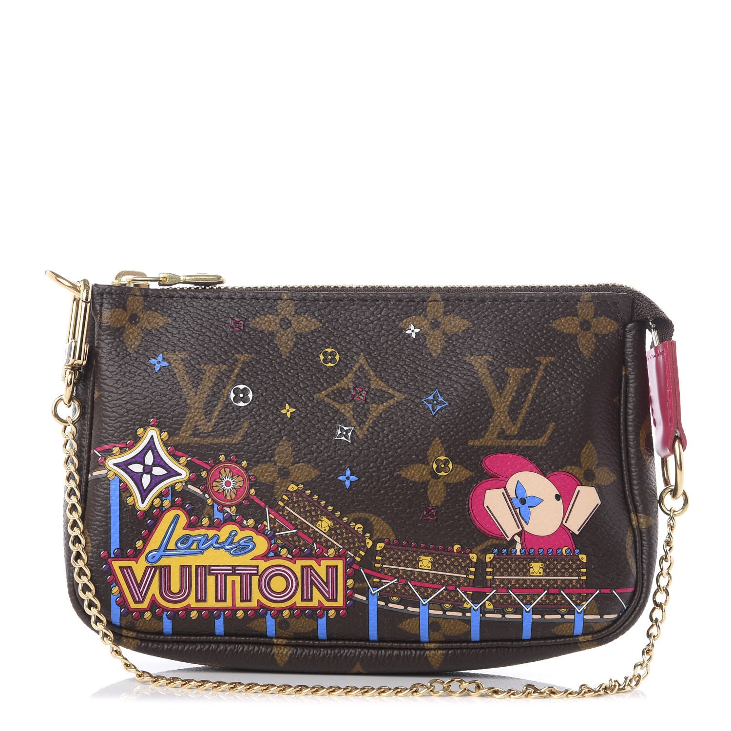 Louis Vuitton Monogram 2020 Christmas Animation Roller Coaster Mini Pochette Accessories Pivoine 1 of 7