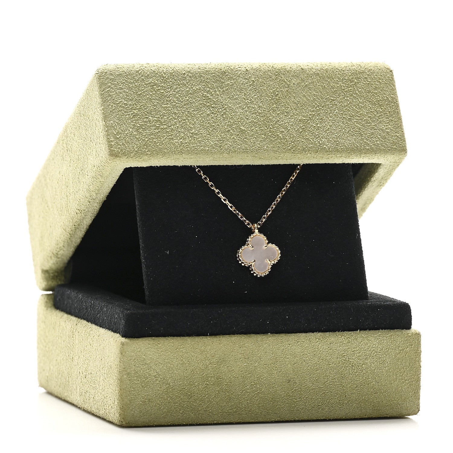 Van Cleef & Arpels 18K Yellow Gold Mother of Pearl Sweet Alhambra Pendant Necklace 6 of 6