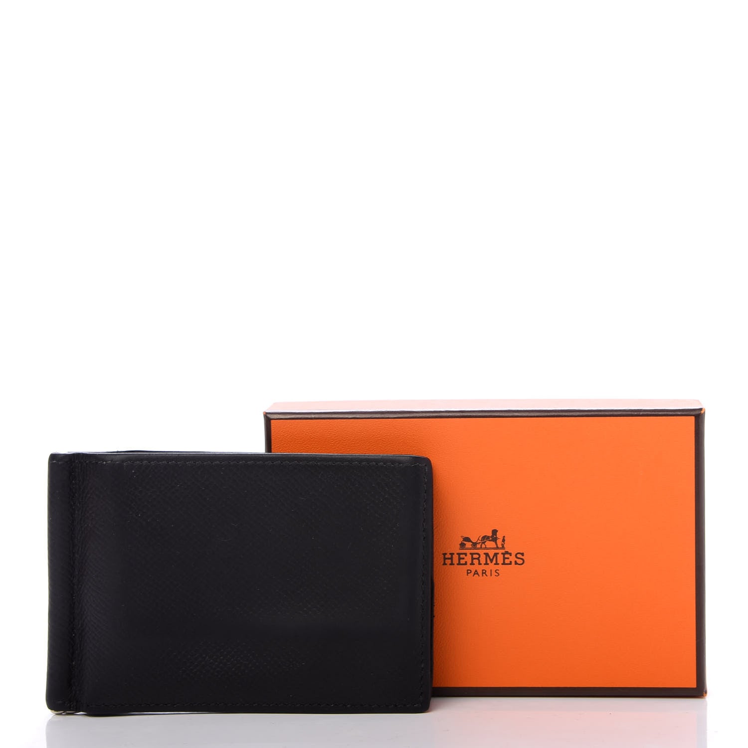 Hermes Epsom Poker Money Clip Wallet Black 714015 – FASHIONPHILE