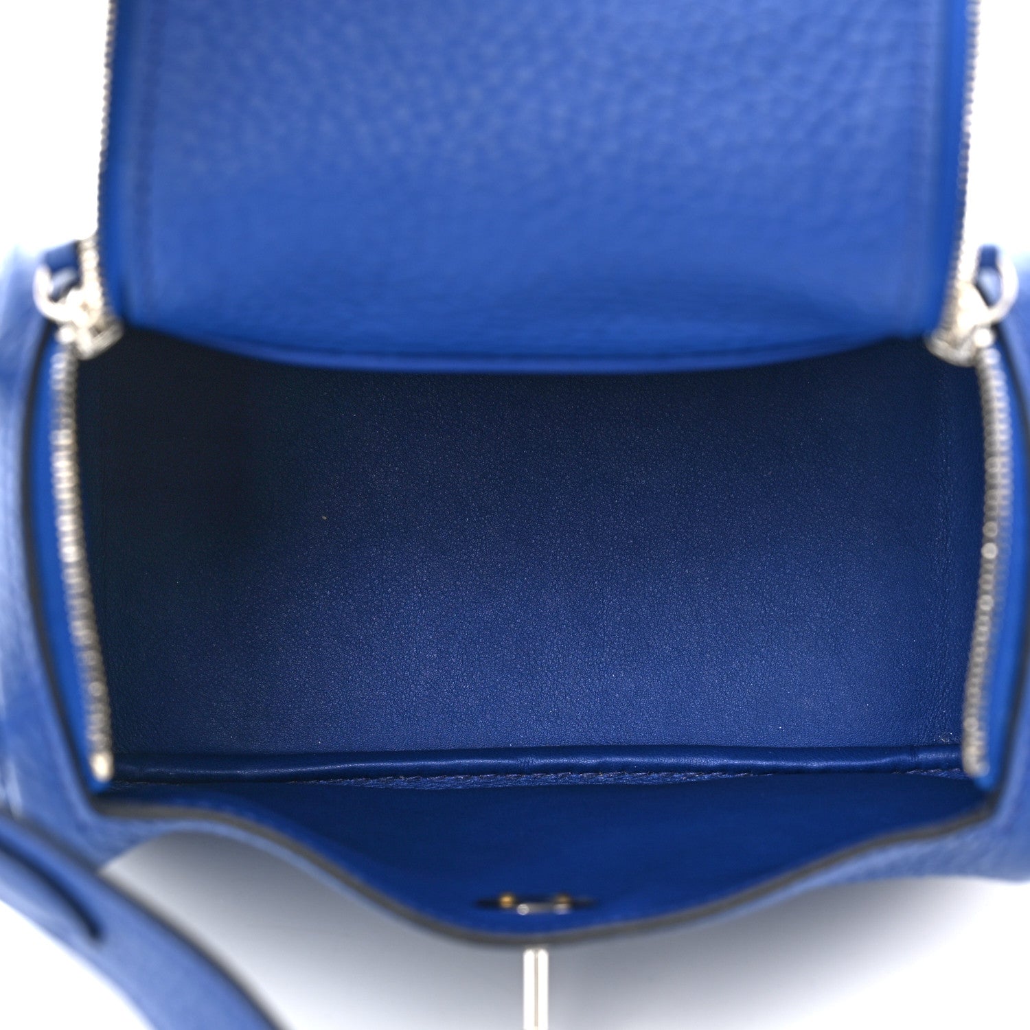Hermes Taurillon Clemence Mini Lindy 20 Bleu Electrique 5 of 11