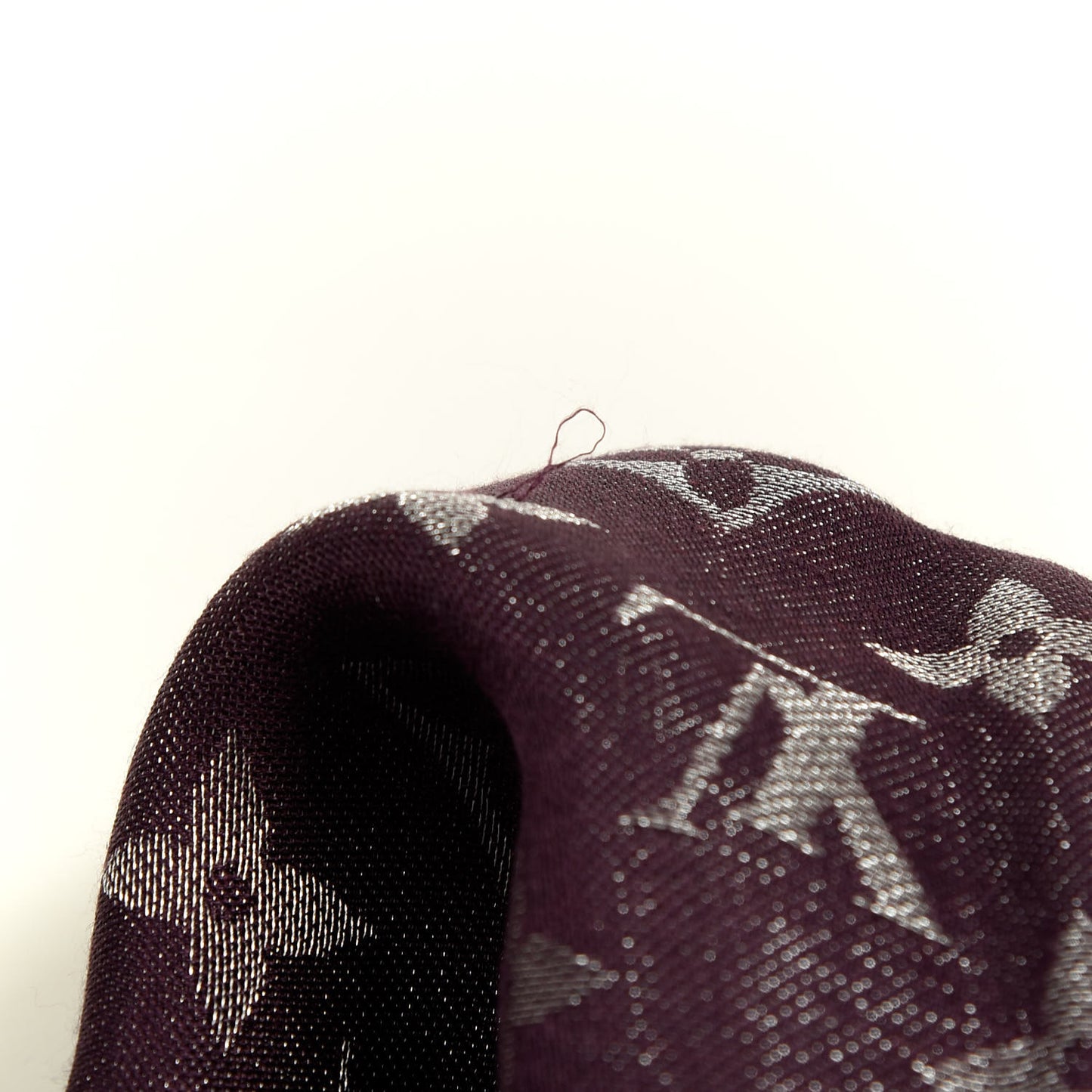 Silk Lurex Wool Monogram Shine Shawl Amarante