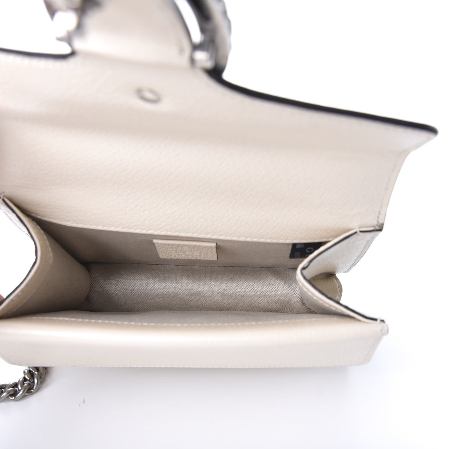 Textured Calfskin Crystal Mini Dionysus Shoulder Bag Mystic White