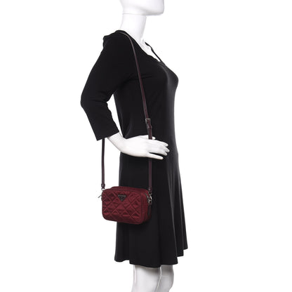 Prada Nylon Tessuto Impuntu Quilted Crossbody Bag Granato 2 of 11