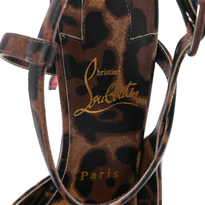 Christian Louboutin Calfskin Leopard Jenlove Alta 120 Pumps 36.5 Brown 7 of 10