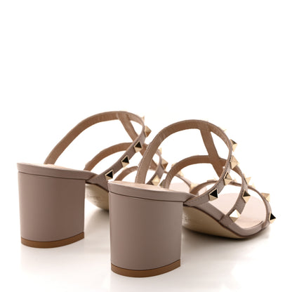 Valentino Garavani Calfskin Rockstud 60mm Caged Slide Sandals 35.5 Poudre 4 of 8