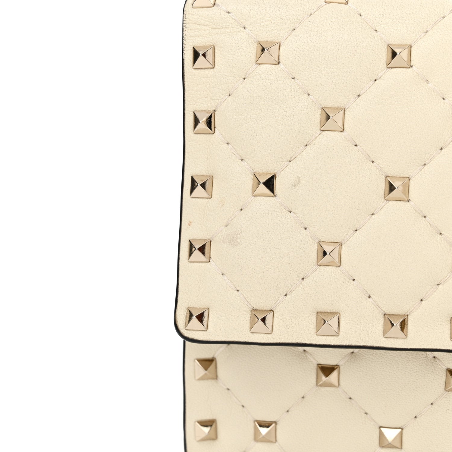 Valentino Garavani Nappa Rockstud Spike Wallet on Chain Light Ivory 16 of 16