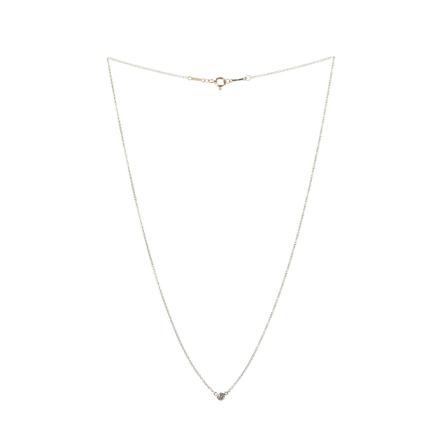 18K Yellow Gold Diamond .03ct Elsa Peretti Diamonds by the Yard Pendant Necklace