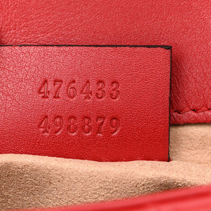 Gucci Calfskin Matelasse Super Mini GG Marmont Shoulder Bag Hibiscus Red 7 of 10